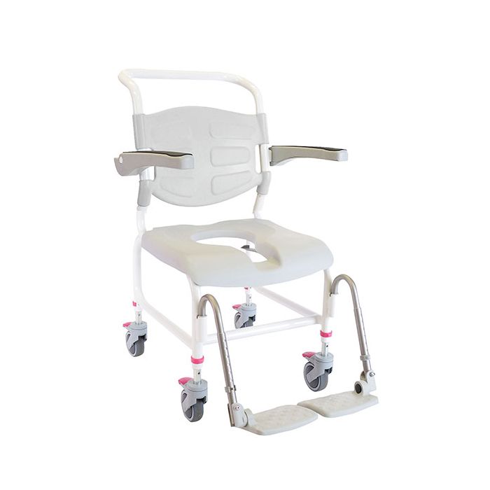 White plastic shower store chair